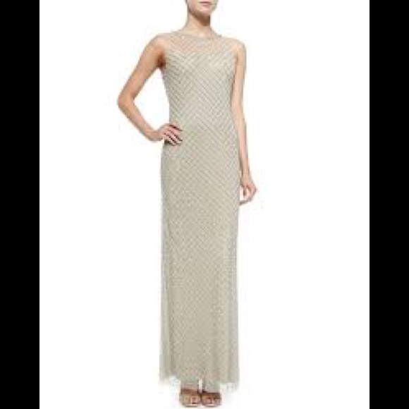 AIDAN MATTOXWomens Tan Embellished Evening - Picture 5 of 8